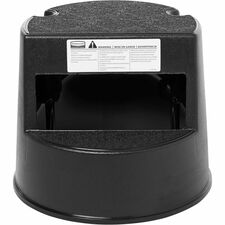 Rubbermaid Commercial Mobile Two Step Stepstool, Black - 2 Step - 350 lb (158757.33 g) Load Capacity - 16" (406.40 mm) Length x 13.50" (342.90 mm) Height - Black