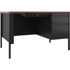 Lorell Fortress Series 48" Right-Pedestal Teachers Desk - 48" x 30"29.5" - Box, File Drawer(s) - Single Pedestal on Right Side - T-mold Edge