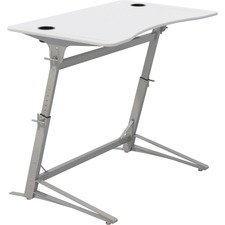 Safco Verve Standing Desk - Laminated, White Top - 42" Height x 47.3" Width x 31.8" Depth - Assembly Required