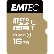 EMTEC Gold+ 16 GB Class 10 microSDHC - 1 Each - 85 MB/s Read - 21 MB/s Write