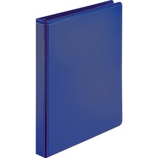 Business Source Navy D-ring Binder - 1" Binder Capacity - Letter - 8 1/2" x 11" Sheet Size - D-Ring Fastener(s) - 4 Pocket(s) - Polypropylene - Navy - 1 Each