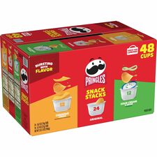 Pringles Crisps Grab 'N Go Variety Pack - Cheddar Cheese, Original, Sour Cream & Onion - Box - 1 / Carton