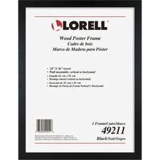 Lorell Wide Frame - 24" x 36" Frame Size - Rectangle - Horizontal, Vertical - 1 Each - Black