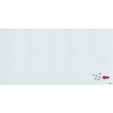 Lorell Magnetic Glass Dry-Erase Board - 96" (8 ft) Width x 48" (4 ft) Height - White Glass Surface - Rectangle - Yes - 1 Each