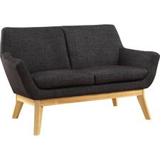 Lorell Quintessence Collection Upholstered Loveseat - 53.1" x 19.8" x 32.8" - Finish: Black