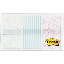 Post-itÂ® Printed Flags - 60 x Assorted Pastel - 1" x 1.75" - 30 Sheets per Pad - Green, Blue, Pink - Self-adhesive, Sticky, Removable, Writable - 60 / Pack