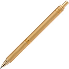 EnerGel EnerGel Alloy Gel Ink Retractable Pen - Medium Pen Point - 0.7 mm Pen Point Size - Refillable - Retractable - Black Liquid Gel Ink Ink - Gold Aluminum Alloy Barrel - Metal Tip - 1 Each