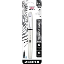 Zebra STEEL 7 Series PM-701 Permanent Marker - Fine Pen Point - Bullet Marker Point - Refillable - Stainless Steel Barrel - 1 Each