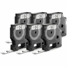 D1 Elec Tape Cartridge Thrml Wht 6/Pk