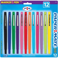 Paper Mate Candy Pop Pack Felt Tip Pens - Water Based Ink - 12 / Set