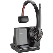 Poly Savi 8200 Office 8210 Headset - Mono - Wireless - Bluetooth/DECT 6.0 - 580 ft - 32 Ohm - 20 Hz - 20 kHz - Over-the-head - Monaural - Supra-aural - Noise Cancelling Microphone - Black