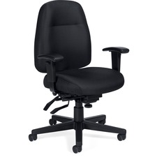 Offices To Go Multi-tilt Medium-back Chair - Fabric Seat - Fabric Back - Mid Back - 5-star Base - Black - Armrest - 1 Each