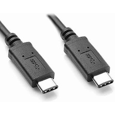 Exponent Microport 3' USB Type-C to USB Type-C Cable - 3 ft USB Data Transfer Cable for Smartphone, Tablet - First End: 1 x USB 3.1 Type A - Male - Second End: 1 x USB 3.1 Type B - Male - Black - 1 Each