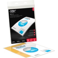 GBC EZUse Thermal Letter-size 5m Laminating Pouch - Sheet Size Supported: Letter 8.50" (215.90 mm) Width x 11" (279.40 mm) Length - Laminating Pouch/Sheet Size: 5 mil Thickness - Glossy, Crystal - Jam-free, Fade Resistant, Discoloration Resistant, Alignme