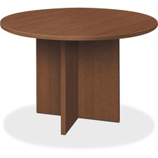 HON X-Base Round Conference Table - 47" x 47"29.5" , 1"47" Work Surface - Rounded Edge - Finish: Shaker Cherry