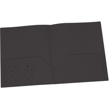 Oxford Letter Pocket Folder - 8 1/2" x 11" - 100 Sheet Capacity - 2 Internal Pocket(s) - Polypropylene - Black - 25 / Box