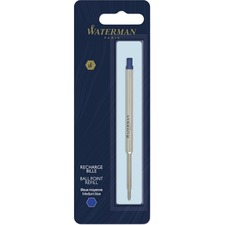 Waterman Ballpoint Pen Refill - Medium Point - Blue Ink - 1 Each