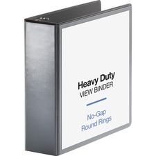 Business Source Heavy-duty View Binder - 3" Binder Capacity - Letter - 8 1/2" x 11" Sheet Size - 625 Sheet Capacity - Round Ring Fastener(s) - 2 Internal Pocket(s) - Polypropylene, Chipboard - Black - Heavy Duty, Wrinkle-free, Gap-free Ring, Non-glare, Ink-transfer Resistant, Durable, Sturdy, Exposed Rivet - 1 Each