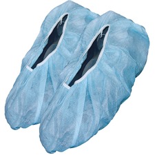 Ronco Shoe Covers Disposable Blue XL 100/PK - Recommended for: Hospital, Carpentry, Food Service, Food Processing, Kitchen, Laboratory, Clinic, Dental, Bakery - Extra Large Size - Dust, Splash, Contaminant, Light, Particulate, Dirt, Mud, Scuff Mark Protection - Elastic Closure - Blue - Anti-static, Dust Resistant, Slip Resistant, Stretchable, Disposable - 100 / Box