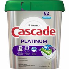 Cascade Platinum ActionPacs - Block - Fresh Scent - 62 / Pack - Easy to Use - Multi