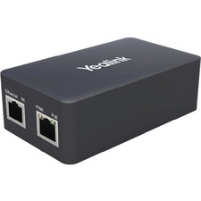 Yealink PoE Adapter YLPOE30 - 120 V AC, 230 V AC Input - 54 V DC, 560 mA Output - Gigabit PoE Output Port(s) - Black