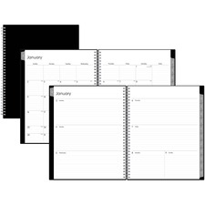 Blue Sky Enterprise Weekly/Monthly Planner - Professional - Julian Dates - Monthly, Weekly - 1 Year - January 2022 to December 2022 - 1 Week, 1 Month Double Page Layout - 8 1/2" x 11" Sheet Size - Twin Wire - Black - Black Cover - 9.3" Height x 0.6" Width - Appointment Schedule, Bleed Resistant Paper, Notes Area, Date Indicator, Contact Sheet, Holiday Listing, Laminated Tab, Classic Red Theme - 1 Each