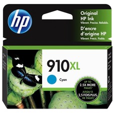 HP 910XL Original High Yield Inkjet Ink Cartridge - Cyan - 1 Each - 825 Pages