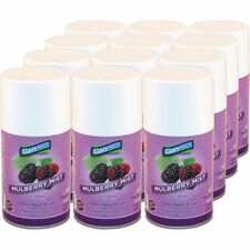 Impact Metered Air Freshener Spray - Aerosol - 6000 ft³ - 6.4 fl oz (0.2 quart) - Mulberry Mist - 30 Day - Odor Neutralizer, Residue-free - 12 / Carton