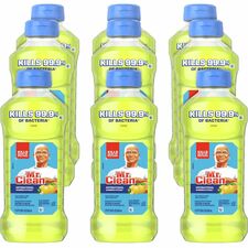 Mr. Clean Antibacterial Cleaner - 28 fl oz (0.9 quart) - Summer Citrus, Lemon Scent - 9 / Carton - Antibacterial, Phosphate-free, Ammonia-free, Bleach-free - Yellow
