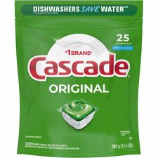 Cascade ActionPacs Original Dish Detergent - For Dishwasher - Fresh Scent - 125 / Carton - No-mess, Easy to Use, Phosphate-free - White, Green