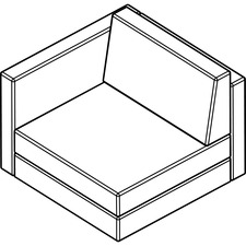AROCU304WH08 - Arold Cube 300 Right-Side Armchair