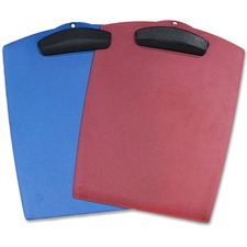 Storex Clip 'N Carry Clipboard - 8 1/2" x 11" - Low-profile - Heavy Duty - Plastic - Red, Blue - 1 Each