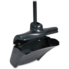 Rubbermaid Commercial Lobby Pro Upright Dust Pan - Plastic - Black - 1 Each