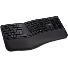 Kensington Pro Fit Ergo Wireless Keyboard - Wireless Connectivity - Bluetooth/RF - 2.40 GHz - USB Interface - Black