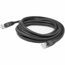 AddOn 1ft RJ-45 (Male) to RJ-45 (Male) Black Cat6A Straight FTP PVC Copper Patch Cable