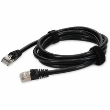 AddOn 6.5ft RJ-45 (Male) to RJ-45 (Male) Black Cat6A Straight Shielded Twisted Pair PVC Copper Patch Cable