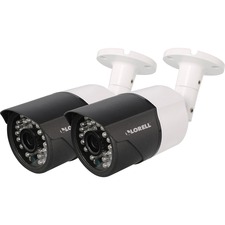 LLR00222 - Lorell 5 Megapixel HD Surveillance Camera - 2 Pack - Bullet - Black, White