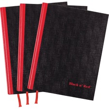 JDK400123487 - Black n' Red Casebound Hardcover Notebook 3-pack