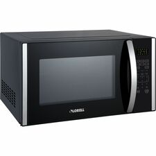 Lorell Microwave - Single - 1.6 ft³ Capacity - Microwave - 11 Power Levels - FuseMetal - Countertop - Black, Silver