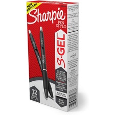 Sharpie S-Gel Pens - 0.7 mm Pen Point Size - Retractable - Black Gel-based Ink - 1 Dozen