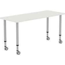 Lorell Attune Height-adjustable Multipurpose Rectangular Table - Rectangle Top - Adjustable Height - 26.62" to 33.62" Adjustment x 60" Table Top Width x 23.62" Table Top Depth - 33.62" Height - Assembly Required - Laminated, Gray - Laminate - 1 Each