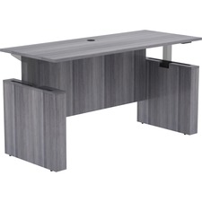 Lorell Essentials Series Sit-to-Stand Desk Shell - 0.1" Top, 1" Edge, 72" x 29"49" - Finish: Weathered Charcoal - Laminate Table Top