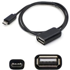 AddOn 1ft Micro-USB 2.0 (B) Male to USB 2.0 (A) Male Black Cable