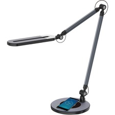 Royal Sovereign Swing Arm LED Desk Lamp with Wireless Charging - RDL-150Qi - 10 W LED Bulb - Adjustable Neck, Adjustable Arm, Dimmable, Rotating Head, Qi Wireless Charging, Adjustable Head - 550 lm Lumens - Arm-mountable, Desk Mountable - for Desk, Home, Office