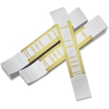 ICONEX Currency Straps - Total $10,000 - Adhesive, Sturdy, Color Coded - Kraft Paper - Dark Yellow - 1000 / Pack
