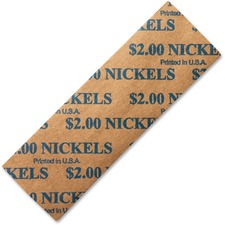 ICONEX Color-coded Flat Coin Wrappers - Total $2.00 in 5¢ Denomination - Color Coded, Sturdy - Kraft Paper - Blue - 1000 / Pack