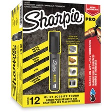 Sanford PRO Permanent Marker - Chisel Marker Point Style - Black - 12 / Box