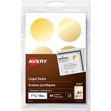 Avery Security Seal - Gold - 60 / Pack