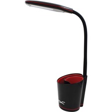 Data Accessories Company Desk Lamp - 16" (406.40 mm) Height - 5.50 W LED Bulb - Desk Mountable - Black, Red - for Office, Home, Dorm