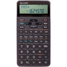 Sharp 10-digit Professional Financial Calculator - Hard Case - 2 Line(s) - 10 Digits - LCD - Battery Powered - 1 - CR2032 - 0.5" x 3" x 5.9" - Black - Handheld - 1 Each